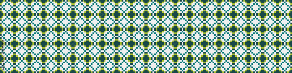 Fototapeta premium Abstract Cross Pattern Dots Logo generative computational art illustration