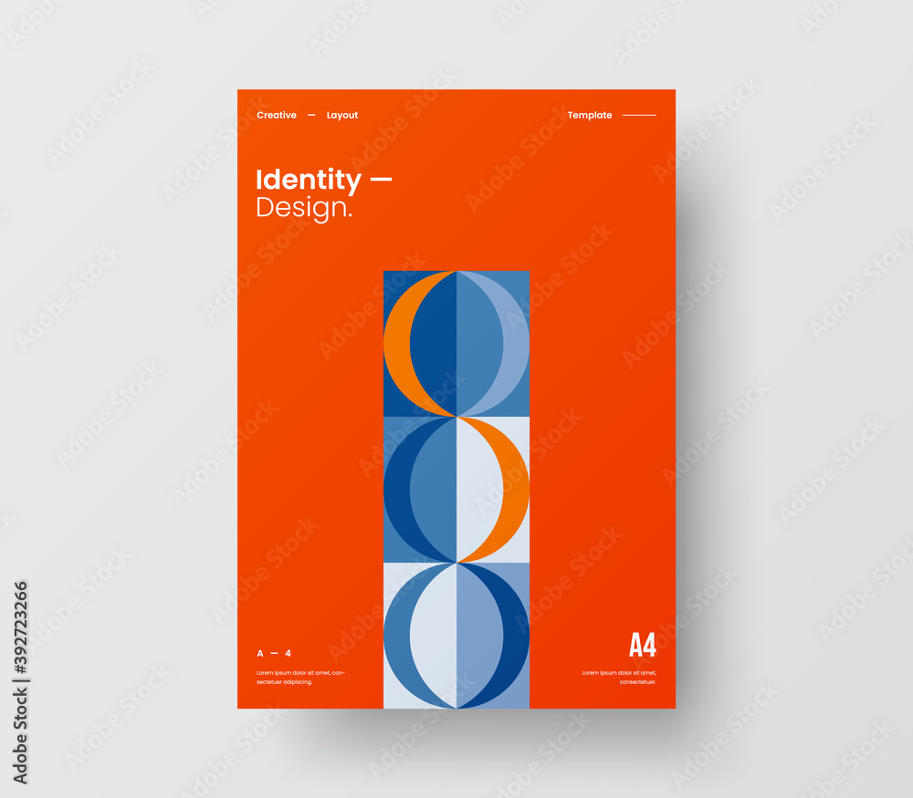 Fototapeta premium Geometric business cover design. Corporate identity abstract vector illustration brochure template.