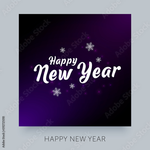 Happy New Year typography lettering. Cretaive greeting card design concept for print.