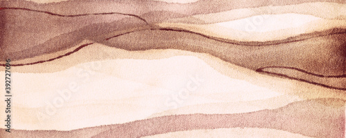 Gold Batik Illustration. Brown Pastel Art Paper.
