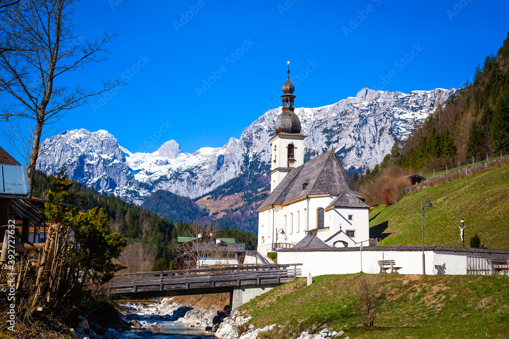 Church of Ramsau, a small village near Berchtesgaden in Bavaria, Germany