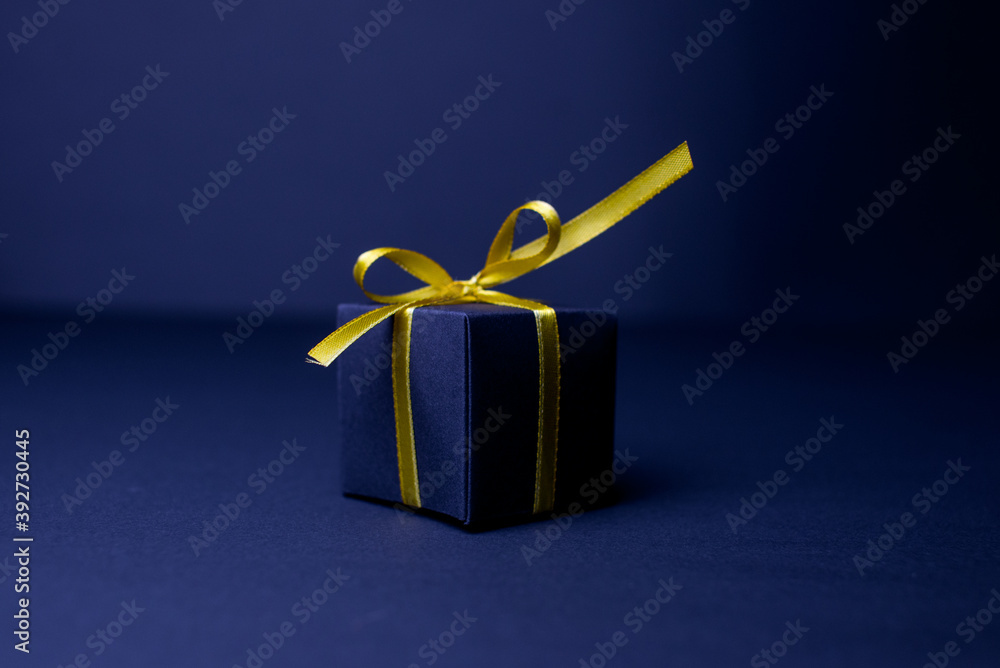 Dark Blue Bow Ribbon Band Satin Navy Stripe Fabric For Christmas Holiday  Gift Box Greeting Card Banner Present Wrap Design Decoration Ornament Stock  Photo - Download Image Now - iStock