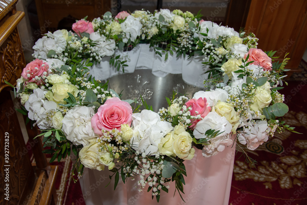 floral arrangement for a baptismal font in Romania 2020