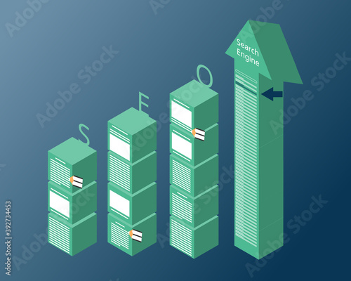 content marketing helps SEO to be in higher rank vector