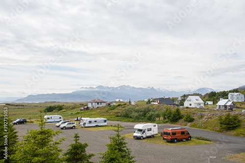 Wallpaper Mural Motorhomes and Caravans on the campsite of Djupivogur in Iceland Torontodigital.ca