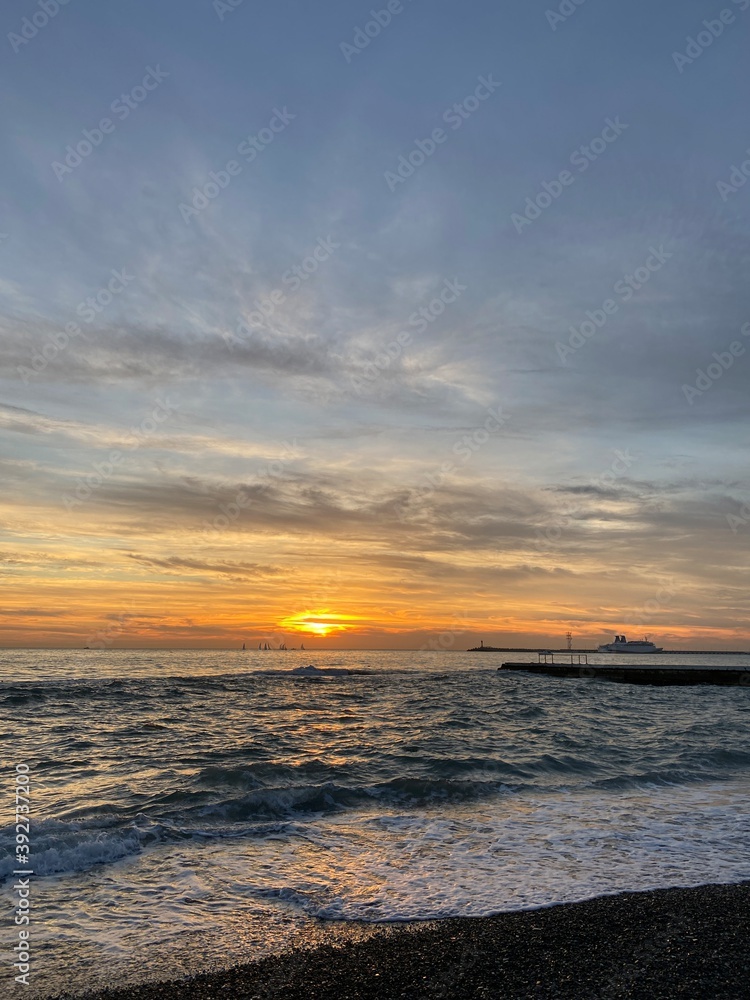 sunset over the sea