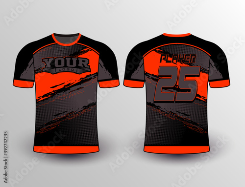 Dark grey black orange crazy blush slash pattern jersey for baseball softball esports team gear