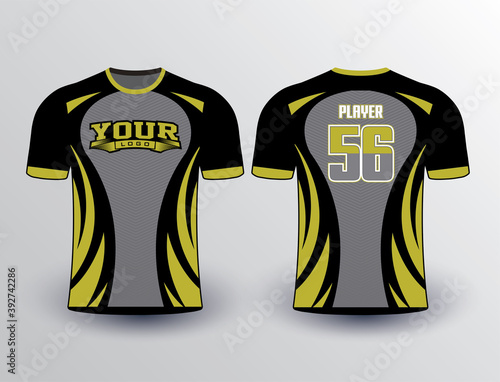Black base with army green grey combination with wings pattern on the sides makes an attractive perfect fit for team jersey