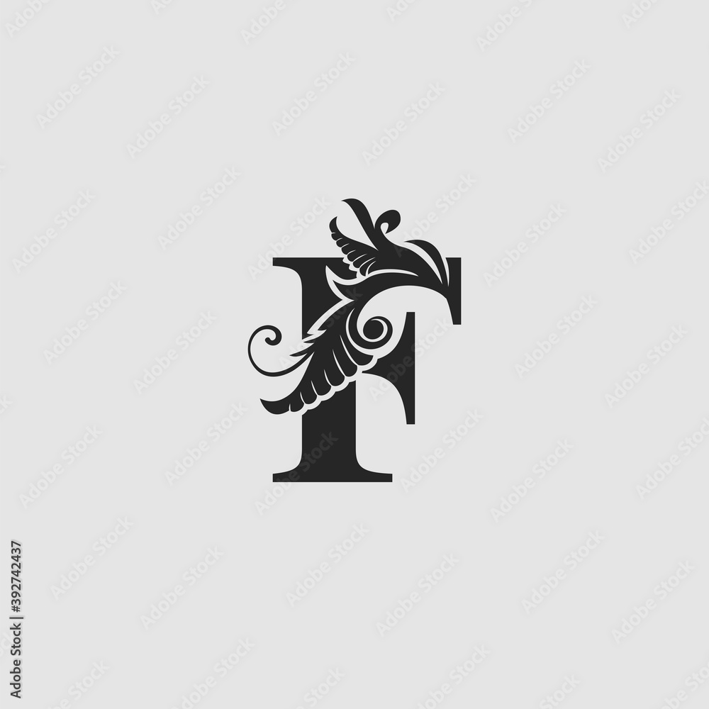 F Letter Luxury Logo Icon, Monogram vector design concept abstract nature floral letter with leaves F Letter Luxury Logo Icon, Monogram vector design concept abstract nature floral letter with leaves