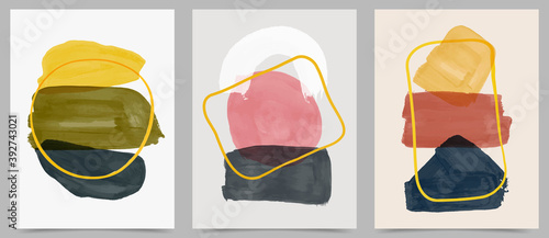 Vector illustration. Abstract contemporary aesthetic backgrounds. Design for cover, poster, postcard, card, flyer, brochure, frame. Wall decor. Modern art print. Watercolor painting. Hand painted