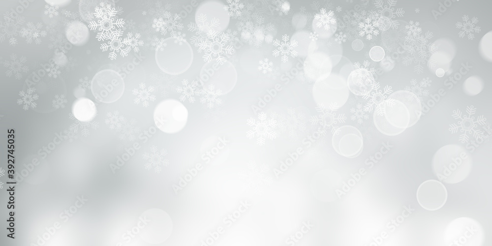 white snow blur abstract background. Bokeh Christmas blurred beautiful shiny Christmas lights