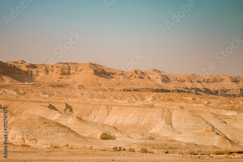 sandy hills in the desert of Israel, Red Canyon near the city of Eilat. photo