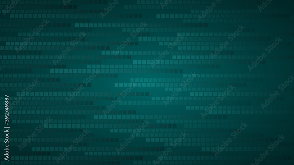 Abstract background of small squares or pixels in shades of light blue colors