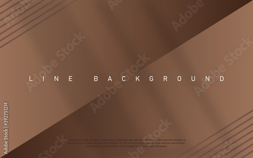 Golden brown luxury background. Premium diagonal line abstract colorful background with dynamic shadow.