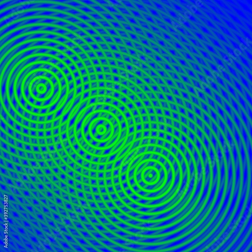 Blue green spiral, fractal, galaxy, abstract background with circles