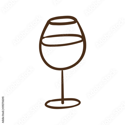 wine cup line style icon