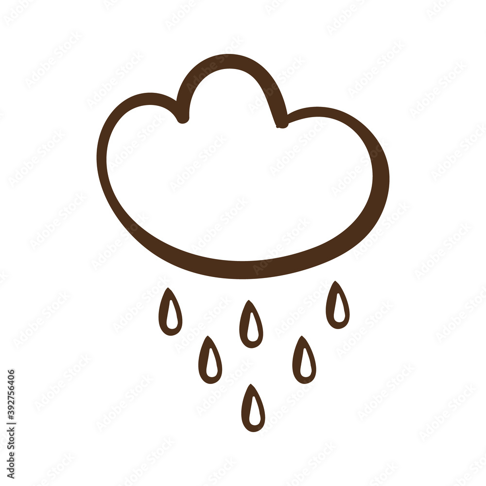 rainy cloud line style icon rainy cloud line style icon