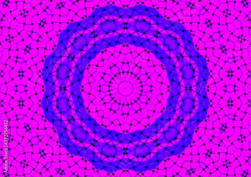 Blue and pink circle background, pattern