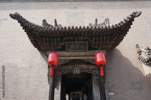 Traditional Chinese architecture courtyard door decoration.