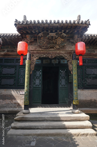 Traditional Chinese architecture courtyard door decoration.