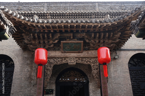 Traditional Chinese architecture courtyard door decoration.