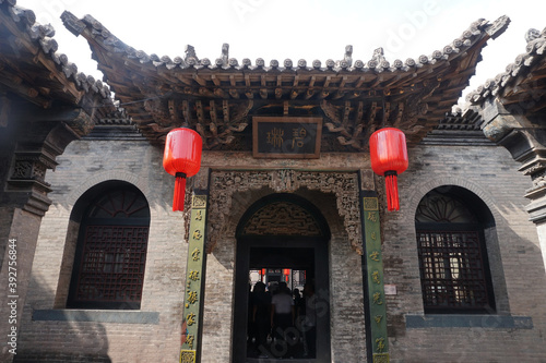 Traditional Chinese architecture courtyard door decoration.