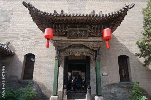 Traditional Chinese architecture courtyard door decoration.