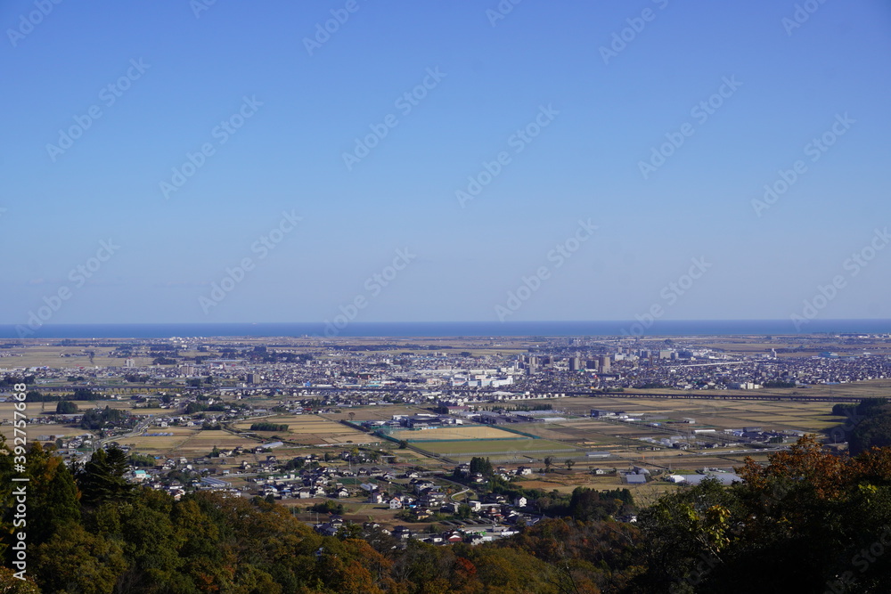 高台からみた地方の町の風景（宮城県仙台市、名取市、岩沼市）/The view of around Sendai, Natori and Iwanuma city in Japan