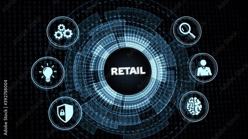 The concept of business, technology, the Internet and the network. Virtual screen of the future and sees the inscription: Retail The concept of business, technology, the Internet and the network. Virtual screen of the future and sees the inscription: Retail