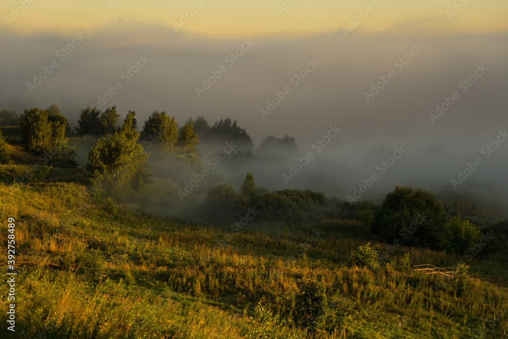Obraz premium misty morning in the mountains