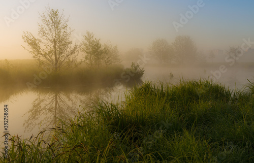 misty morning on the river