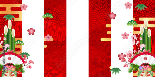 初売り　和柄　金　背景