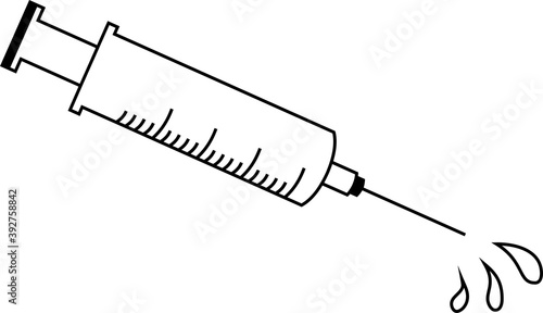 Monochrome Cute medical syringe to infuse