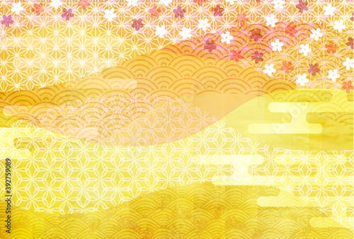 桜　年賀状　和柄　背景