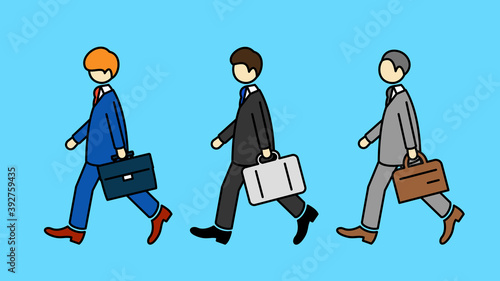 Walking figure of businessmen by age