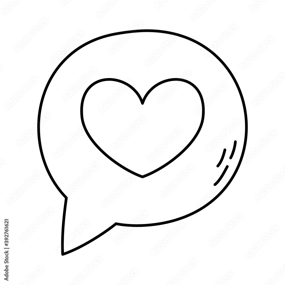 speech bubble with heart social media line style icon speech bubble with heart social media line style icon