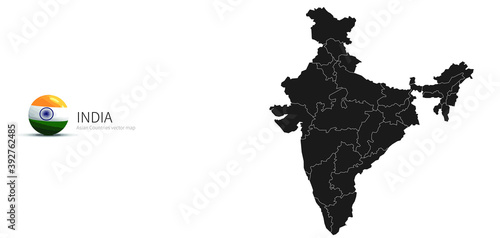 India Map and Flag Icon Map...