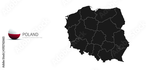 Poland Map and Flag Icon Ma...