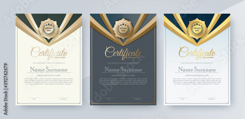 Appreciation certificate best award diploma set.