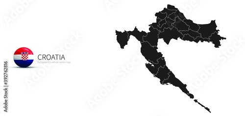 Croatia Map and Flag Icon M...