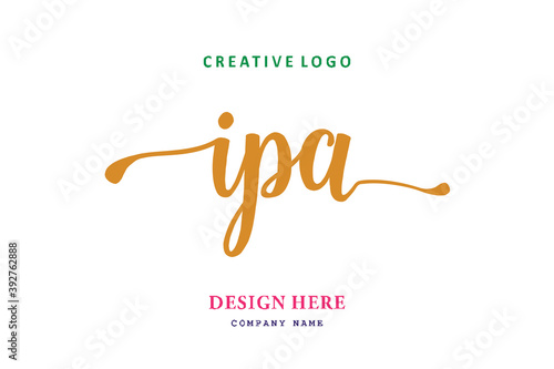 Tableau sur toile IPA lettering logo is simple, easy to understand and authoritative