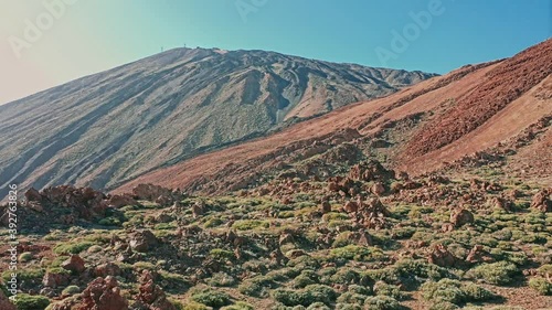 View of a montain and vulcano Taide in Tenerife photo