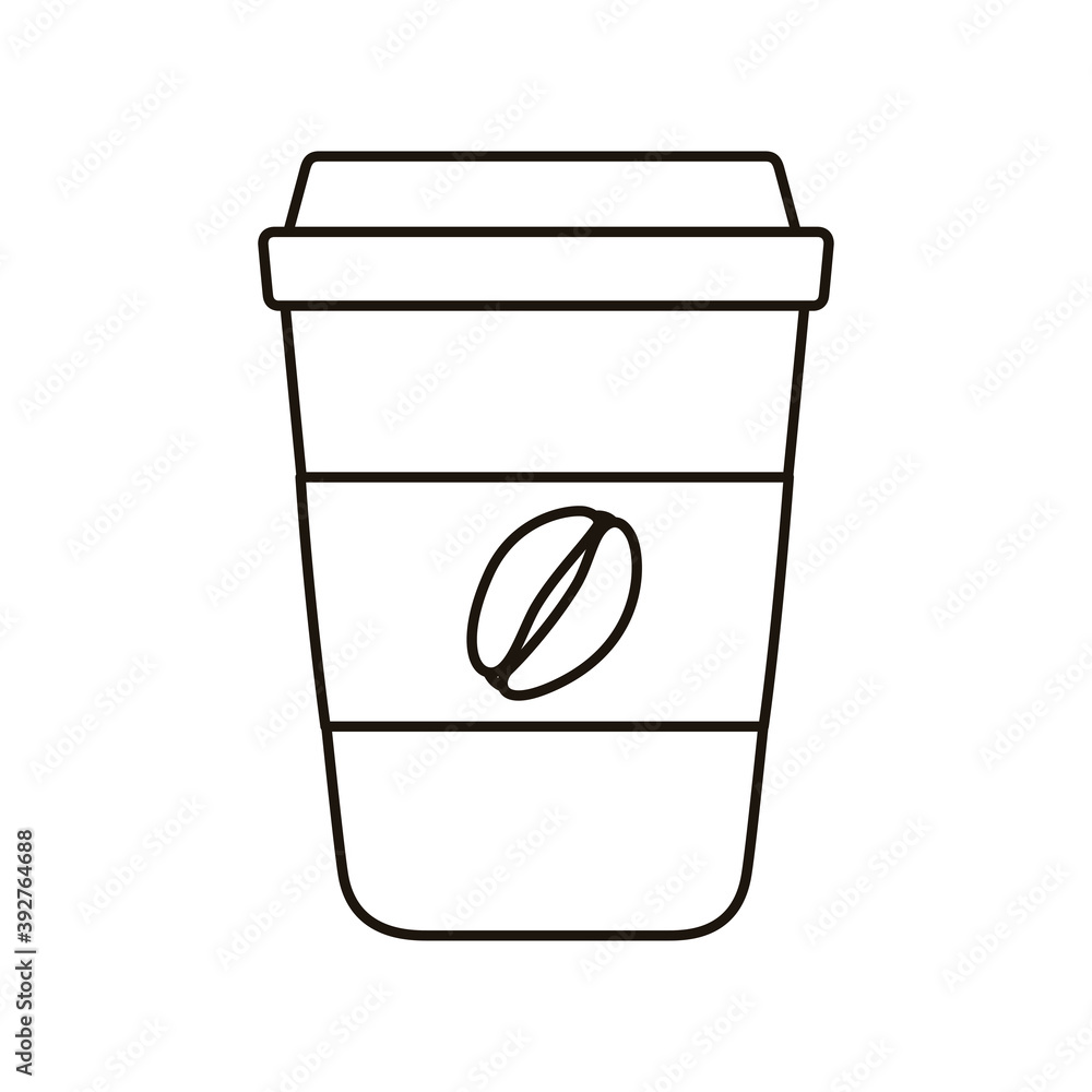 coffee drink in plastic pot line style icon coffee drink in plastic pot line style icon