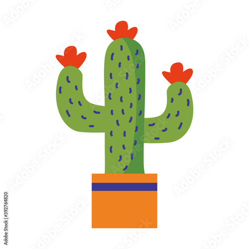 cactus houseplant in pot icon