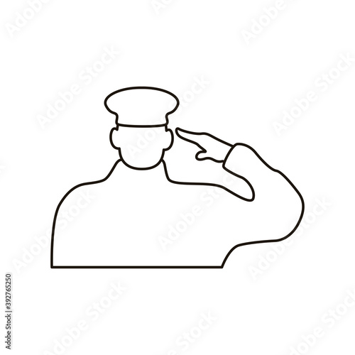 officer military line style icon