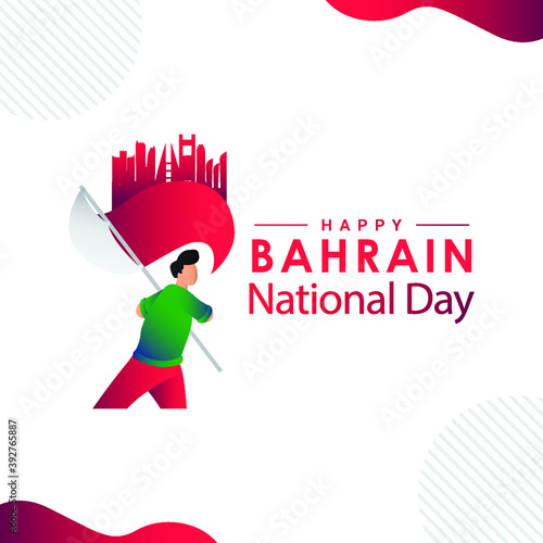 Bahrain national day vector template. Design illustration for banner, advertising, greeting cards or print. photo