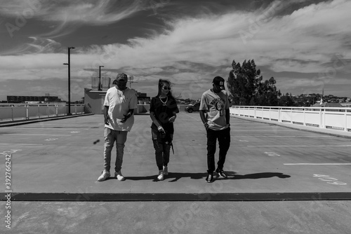 Car park photo shoot for an apparel brand