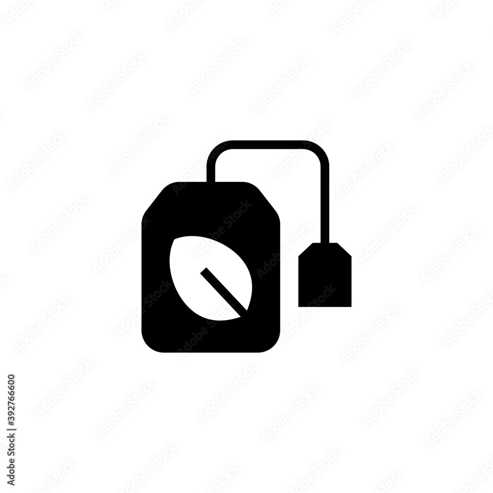 Herbal bag Icon in black flat glyph, filled style isolated on white background Herbal bag Icon in black flat glyph, filled style isolated on white background