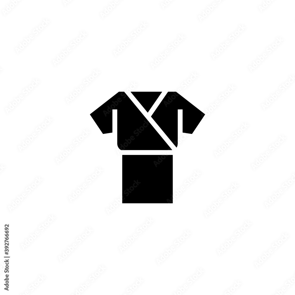 Fototapeta premium Robe beauty icon in black flat glyph, filled style isolated on white background