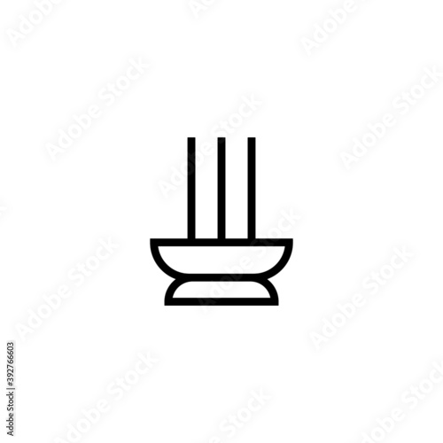incense icon  in black line style icon, style isolated on white background